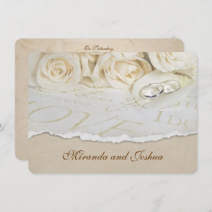 Invitación Rosas bodas y anillos