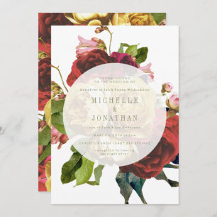Invitación Rosas boho bohemios del English Garden Vintage