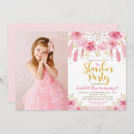 Invitación Rosas Boho Pink Gold Sueñan con Fiesta de pepino