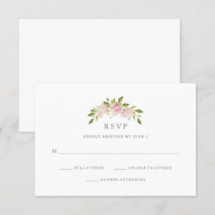Invitación Rosas bonitos   Elegante Boda Floral Rosa RSVP