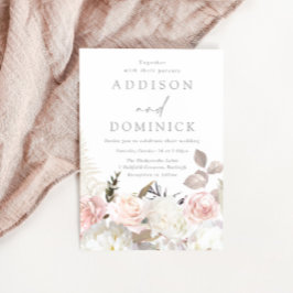 Invitación Rosas botánicos blancos de Rubor Boda de todas las