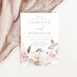 Invitación Rosas botánicos blancos de Rubor Boda de todas las