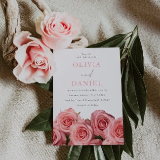 Invitación Rosas botánicos de Rubor Boda romántico