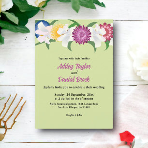 Invitación Rosas botánicos del Boho del país Boda floral de p