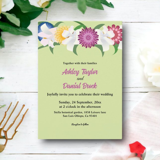 Invitación Rosas botánicos del Boho del país Boda floral de p (Subido por el creador)