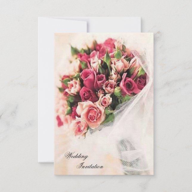 Invitación Rosas Bouquet Boda (Anverso)