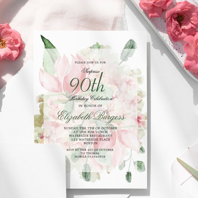 Invitación Rosas Bouquet Elegant 90º cumpleaños de Moda flora (Subido por el creador)