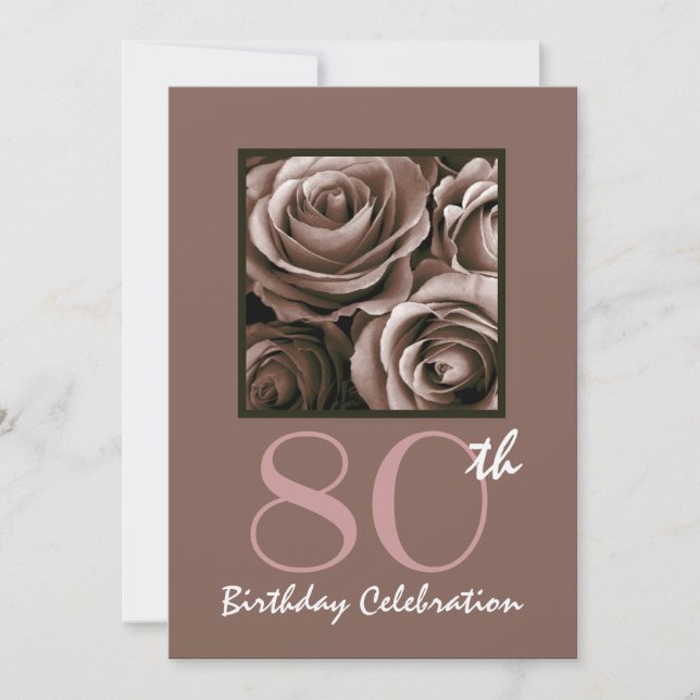 Invitación Rosas CHOCOLATE invitan a fiesta de cumpleaños núm (Anverso)