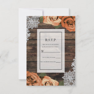 Invitación Rosas con Especias de Naranja Encaje de Madera Rús