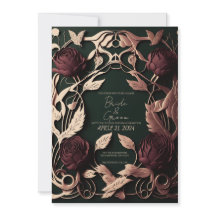 Rosas con verde oscuro y oro