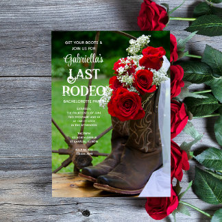 Invitación Rosas Cowboy Boots en la última fiesta de la bachi