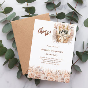 Invitación Rosas crema de flores cumpleaños