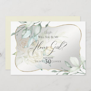 Invitación Rosas de acuarela amarilla serán mi chica flor