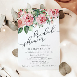 Invitación Rosas de acuarela Ducha de novia