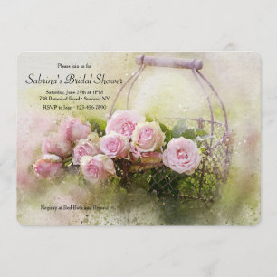 Invitación Rosas de acuarela Ducha de novia