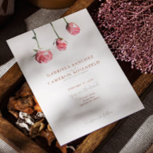 Rosas de acuarela floral Boda Terracotta