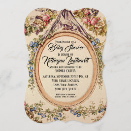 Invitación Rosas de acuarela franceses de época en vides flor