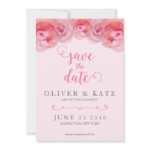 Rosas de acuarela rosadas Save the Date