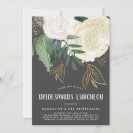 Invitación Rosas de acuarela y Purpurina Novias de Novia Lunc