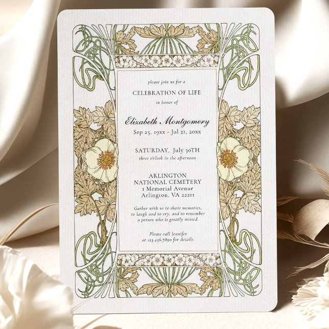 Invitación Rosas de Alphonse Mucha celebran la vida (Subido por el creador)