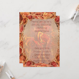 Invitación Rosas de arena en llamas ducha de novia