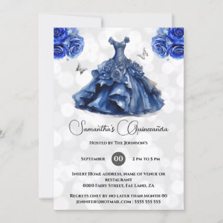 Invitación Rosas de baloncesto de la princesa de la marina az