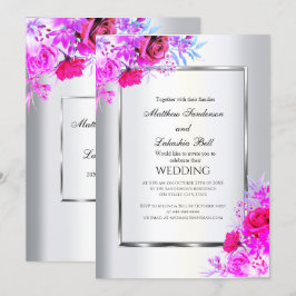 Invitación Rosas de Bodas Blancas Modernas y Elegantes