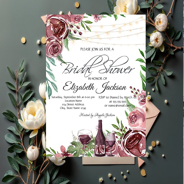 Invitación Rosas de Borgoña  de novia (Subido por el creador)