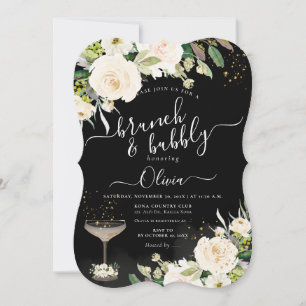 Invitación Rosas de brunch bubbly de ArtsApp H2 Alabaster Cre