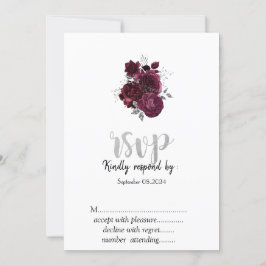 Invitación Rosas de Burdeos RSVP  