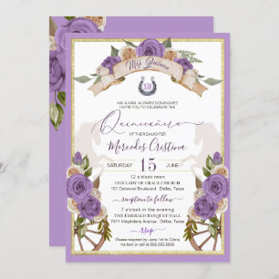 Invitación Rosas de Charro Lavender Occidental Caballos Quinc
