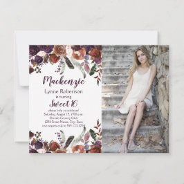 Invitación Rosas de ciruela morada de berenjenas Foto Dulce 1