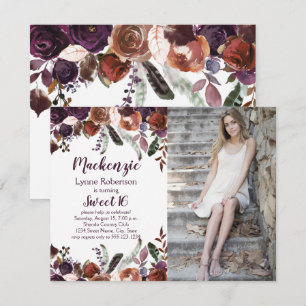 Invitación Rosas de ciruela morada de berenjenas Foto Dulce 1