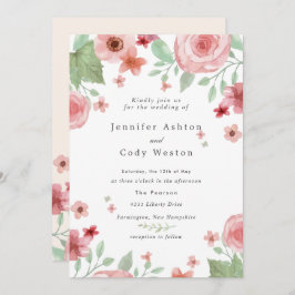 Invitación Rosas de col acuarela