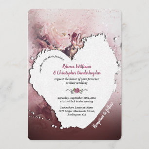 Invitación Rosas de color agua turbia Boda romántico de boho