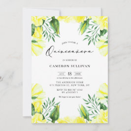 Invitación Rosas de color amarillo Garland Quinceañera