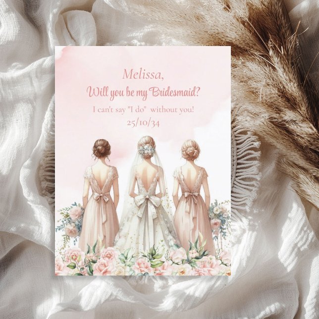 Invitación Rosas de color rosa suave eucalipto Novia Novia (Soft pink blush roses eucalyptus Bride bridesmaid Invitation)