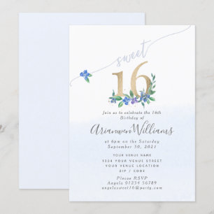 Invitación Rosas de Cornflower blue Paeony