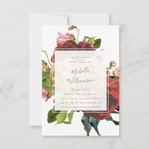 Invitación Rosas de cosecha de vintage de English Garden