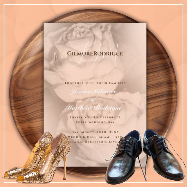 Invitación Rosas de Couple Peach (Subido por el creador)