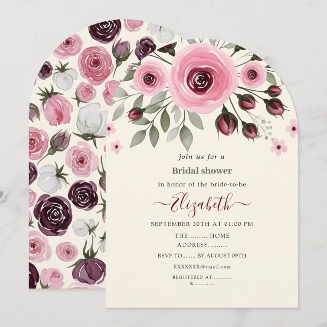 Invitación Rosas de crema (Anverso / Reverso)