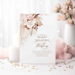 Invitación Rosas de Crema Boda de Boho de Pampas Botánicas<br><div class="desc">Pampas hierba y flores botánicas pastel suaves invitaciones de boda elegantes</div>