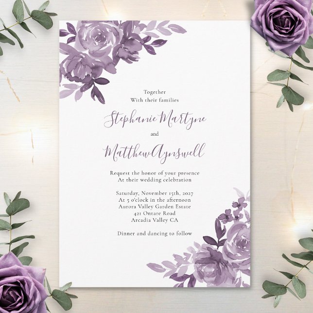 Invitación Rosas de Dusty Mauve Floral Boda botánico (Subido por el creador)