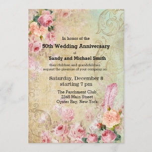 Invitación Rosas de época