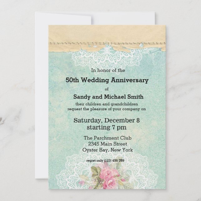 Invitación Rosas de época (Anverso)