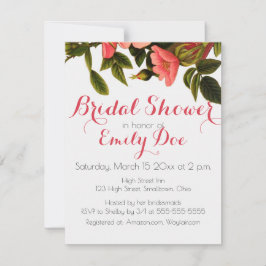 Invitación Rosas de época bello botánico rosado