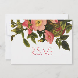 Invitación Rosas de época bello botánico rosado