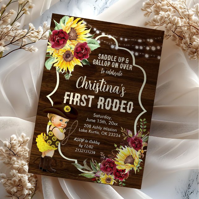 Invitación Rosas de girasol occidentales Nochevieja (Subido por el creador)