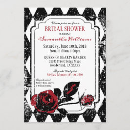 Invitación Rosas de gótico Grunge Diamond Print Bridal Shower