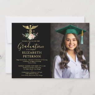 Invitación Rosas de graduación de la escuela de enfermería - 